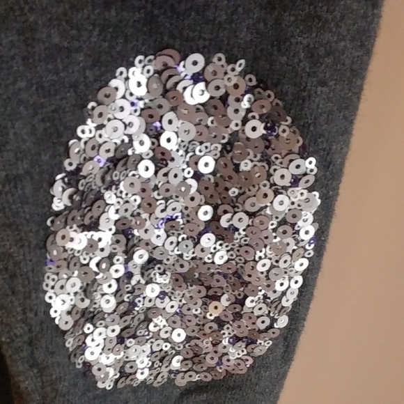 Maison Scotch Wool Blend Gray Pullover Sweater Blouse Long Sleeves Size 2 Sequin - Picture 13 of 16